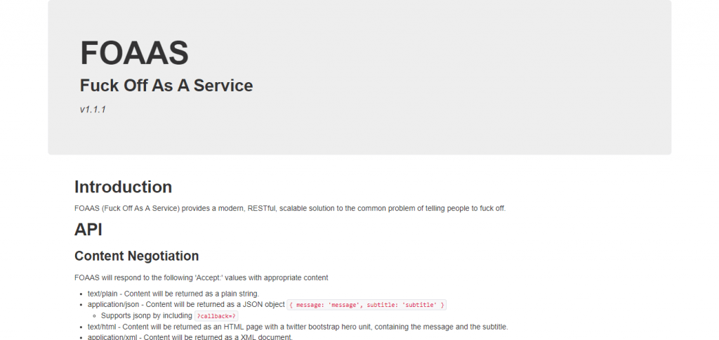 foaas - sarcastic web services