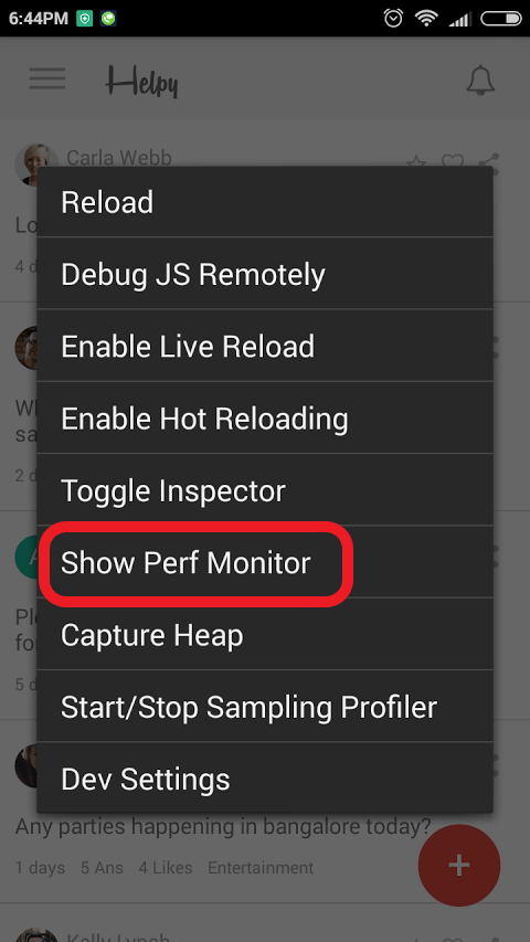 react native perf monitor