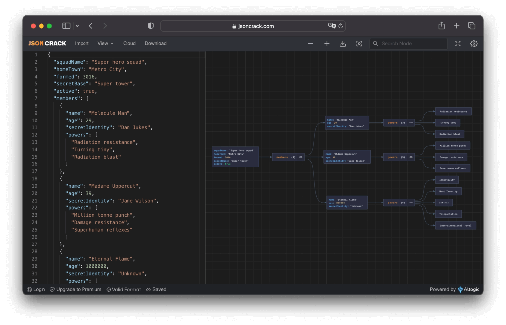 JSON visualization