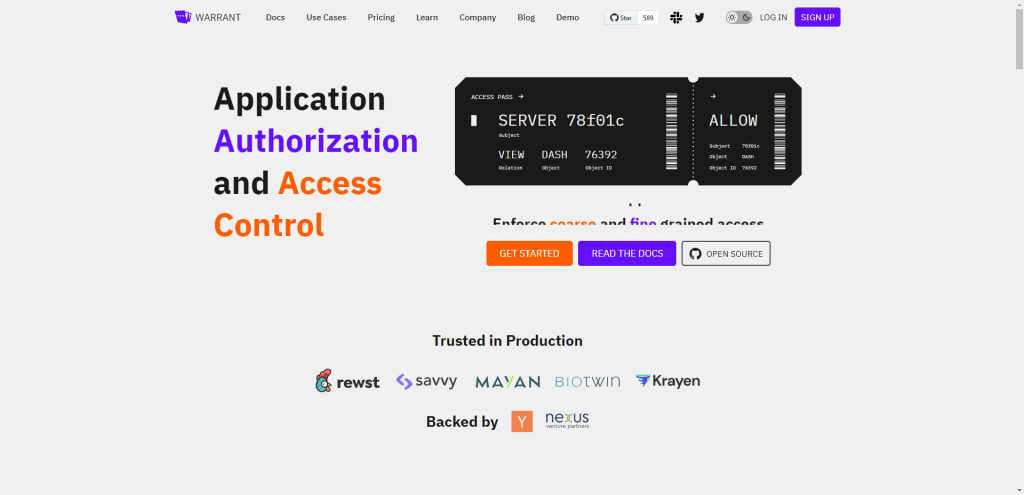 Warrant authentication service