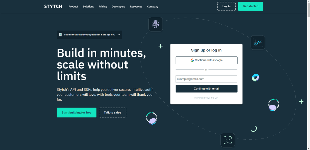 Stytch landing page